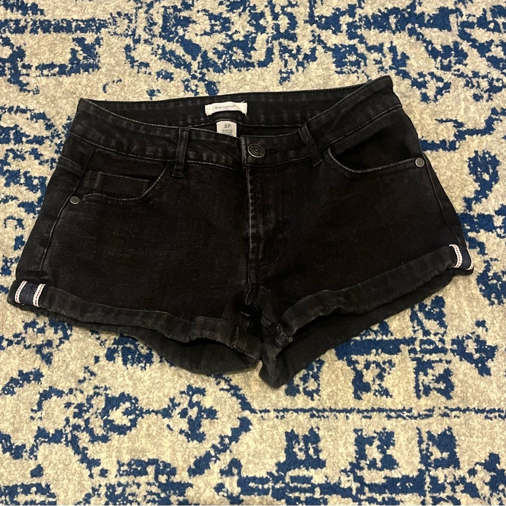Blue Asphalt Black Denim Shorts